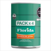 Filete de Atún en Aceite Vegetal FLORIDA Paquete 4un Lata 140g