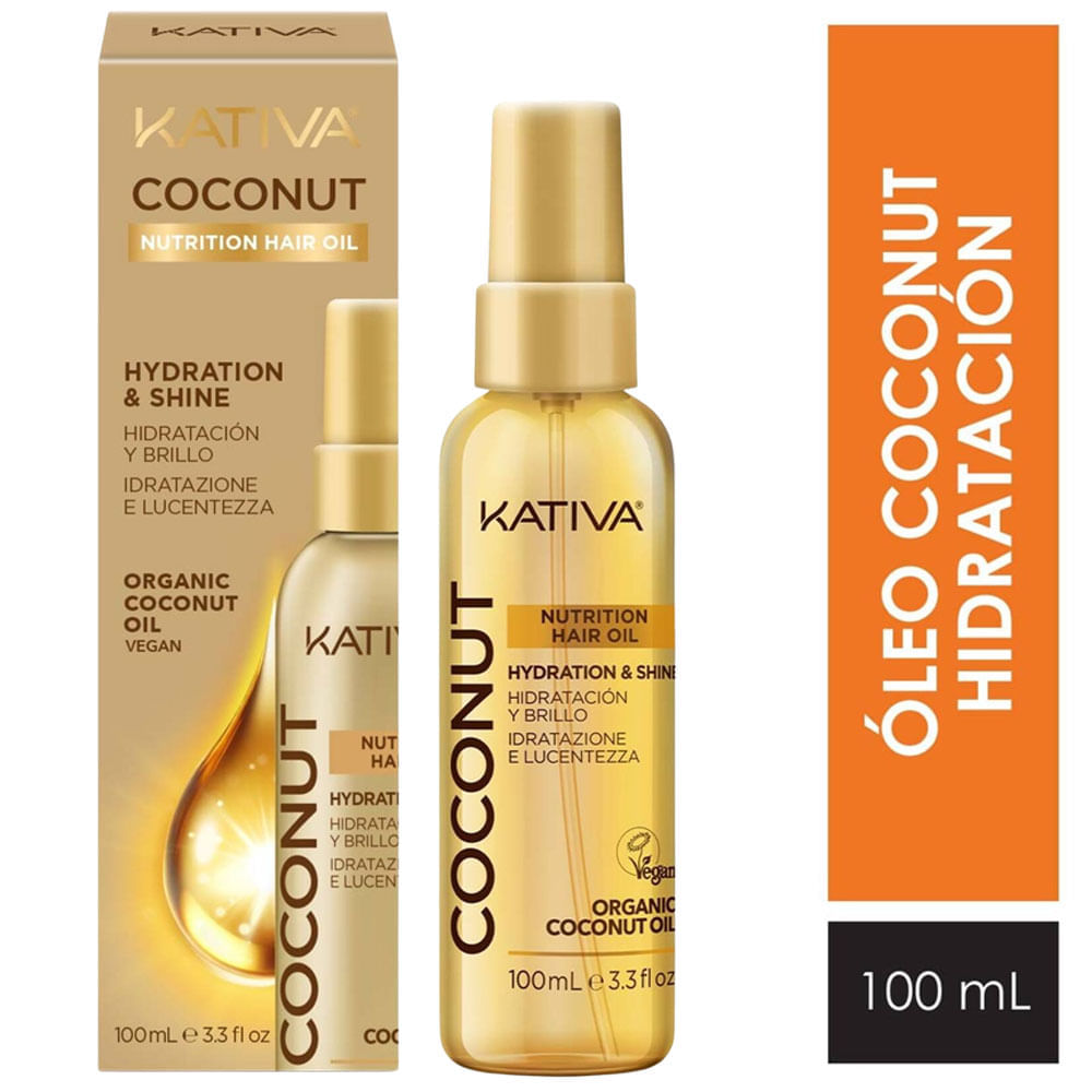 Óleo de Coco KATIVA Nutritivo Frasco 100ml