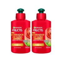 Pack Crema para Peinar FRUCTIS Borra Daño Químico Frasco 300ml Paquete 2un