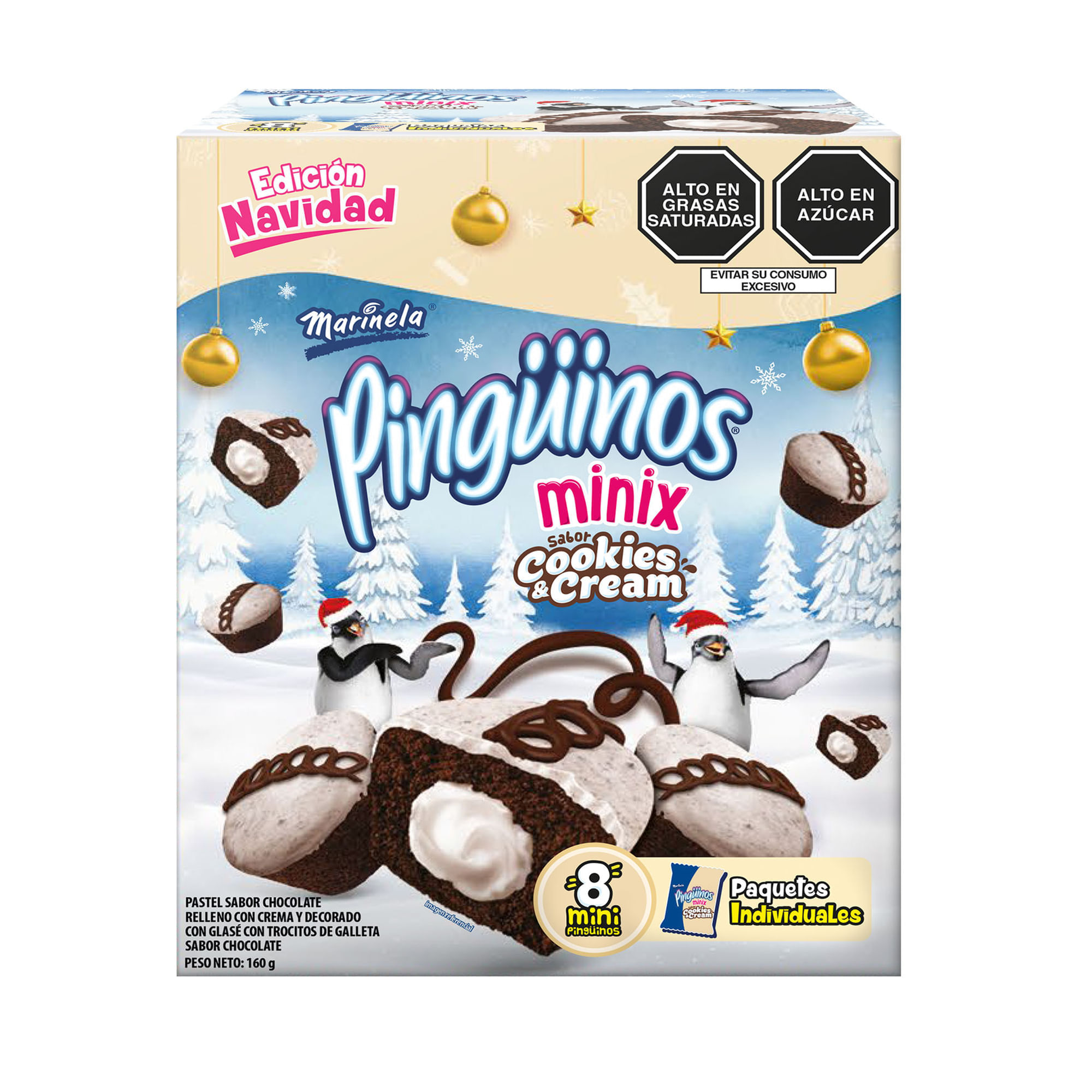Pastelito Minix Pingüino MARINELA Cook&Cream Caja 8un