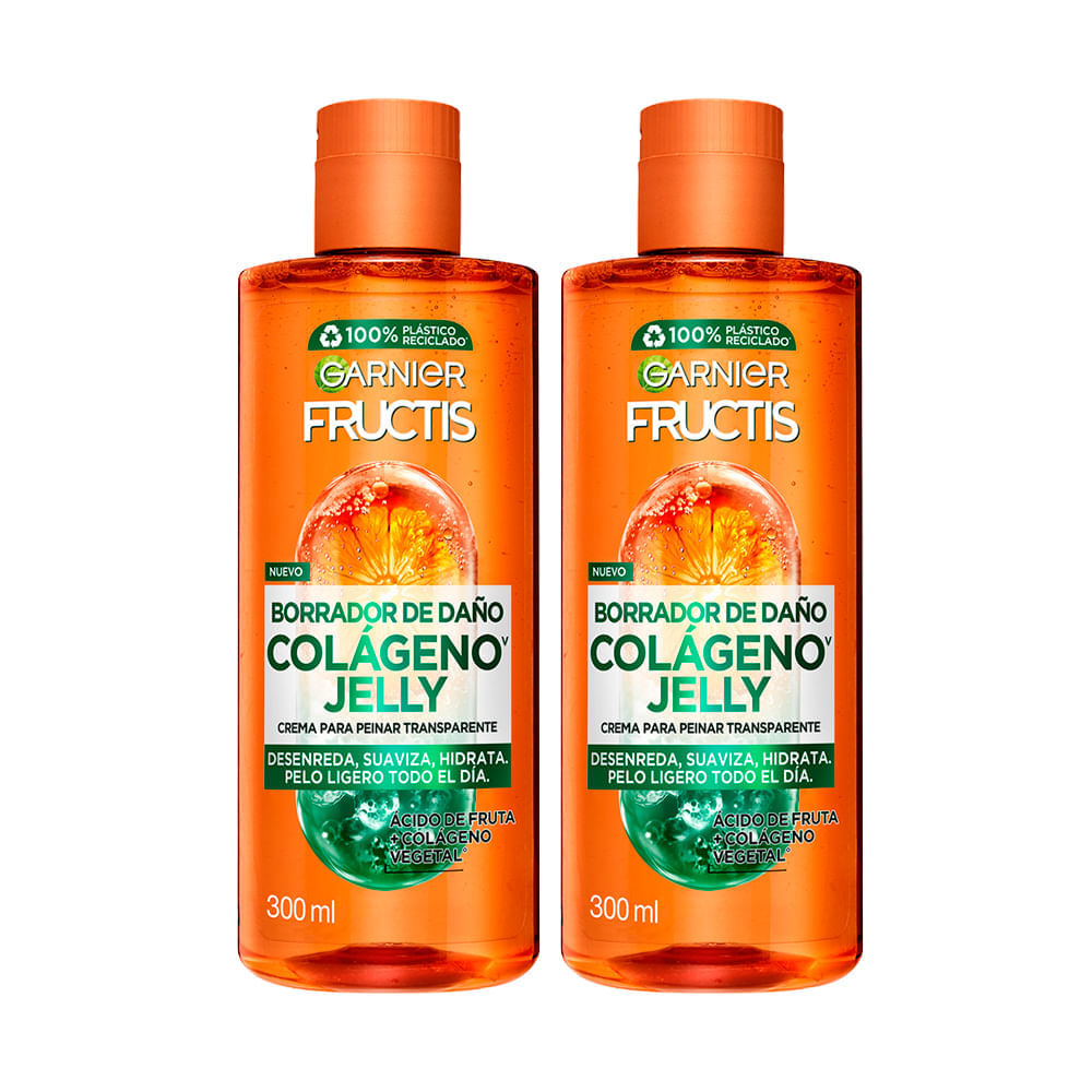 Pack Crema para Peinar FRUCTIS Oil Control Frasco 300ml Paquete 2un
