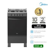 Cocina De Pie a Gas MIDEA 4 Quemadores MGS20FS2LFAMB-PE Negro