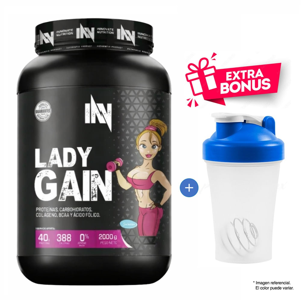 Proteína Innovate Nutrition Lady Gain 2 kg Vainilla + Shaker