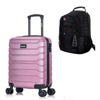 Maleta Cabinera Trend Rosado y Mochila Portalaptop MO305