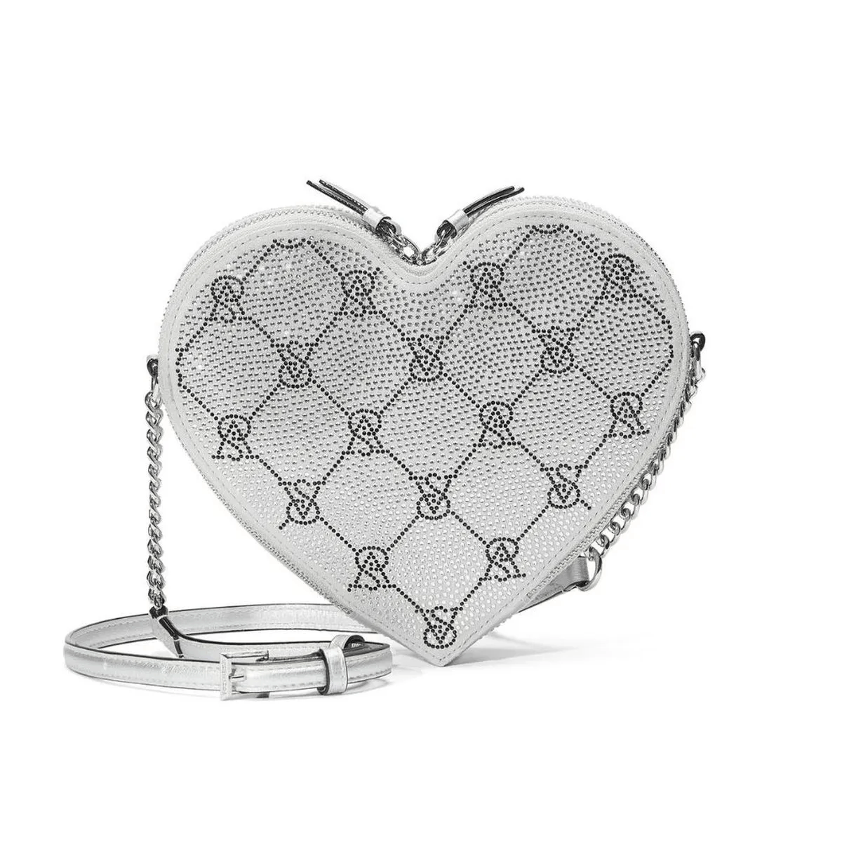 Cartera Crossbody Victoria Secret Heart Logo - Plateada