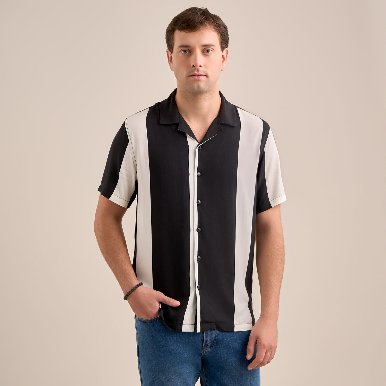 Camisa Hombre Amc Viscosa Lines