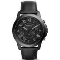 Reloj Fossil Grant FS5132 Cronómetro Correa de Cuero Negro