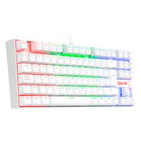 Teclado gamer Redragon KUMARA K552 TKL RGB, Español Blanco Switch Rojo