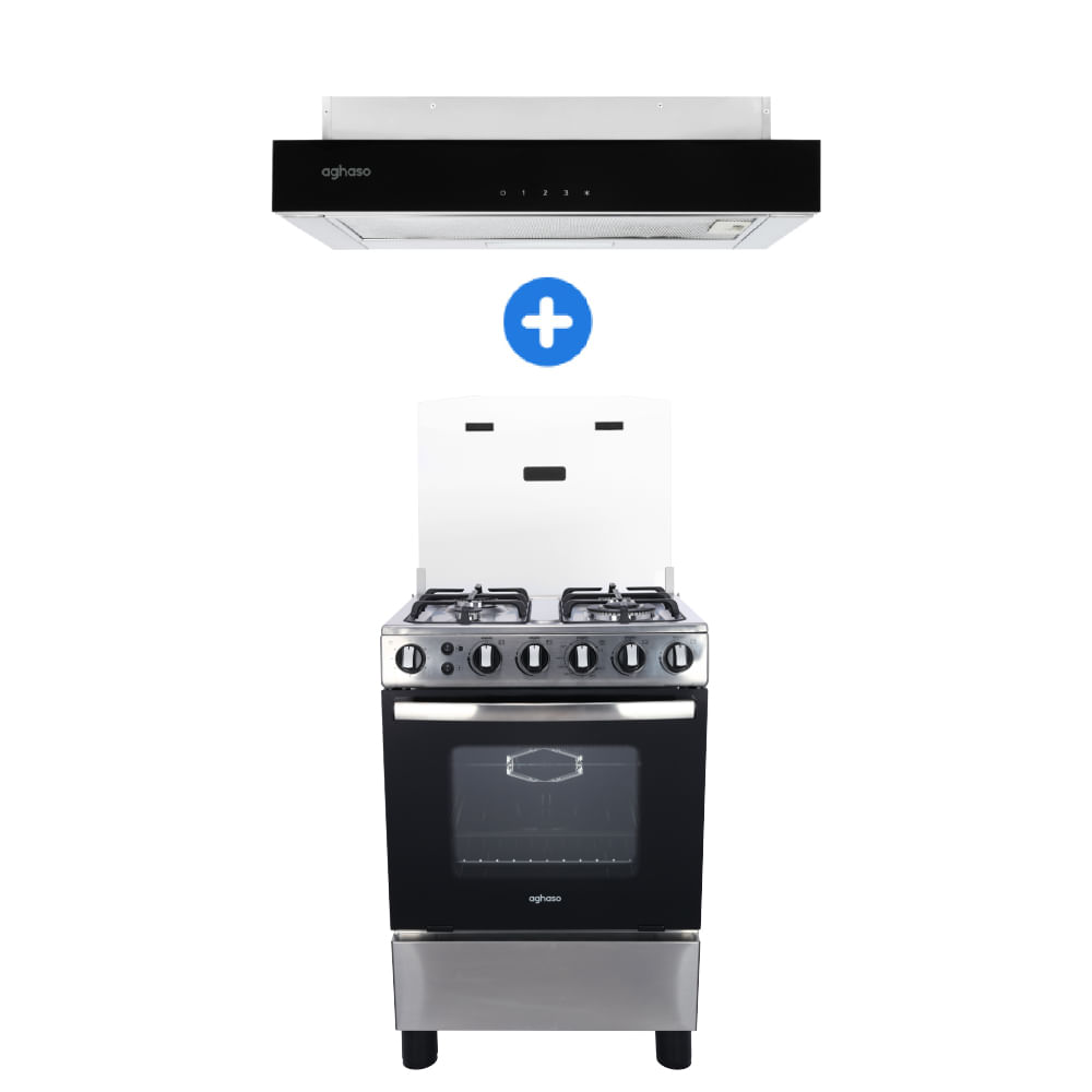 COMBO: COCINA AGHASO PREMIUM GN + CAMPANA EXTRAIBLE PREMIUM 60 CM