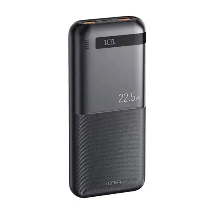 Cargador Portatil REMAX 20000mAh PD20W+ QC 22.5W MODELO RPP-72 Negro