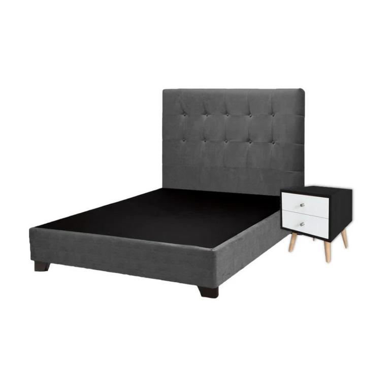 CAMA TAPIZADA ARIEL KING + VELADOR - FALOTIH 3M