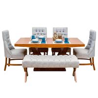 COMEDOR GIORDANO 4 SILLAS + BANQUETA - FALOTIH 3M