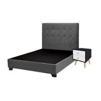 CAMA TAPIZADA ARIEL 2 PLZ + VELADOR - FALOTIH 3M