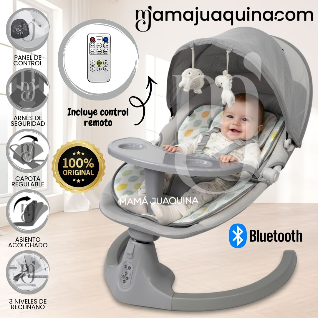 Mecedora Eléctrica para Bebés «STAR NEW» Gris
