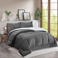 Edredon Pv26 Flannel Sherpa V1/V4 Charcoal 2 Plazas