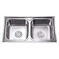 LAVADERO DE COCINA 2 POZAS 78 CM X 43 CM SATINADO ACERO INOXIDABLE
