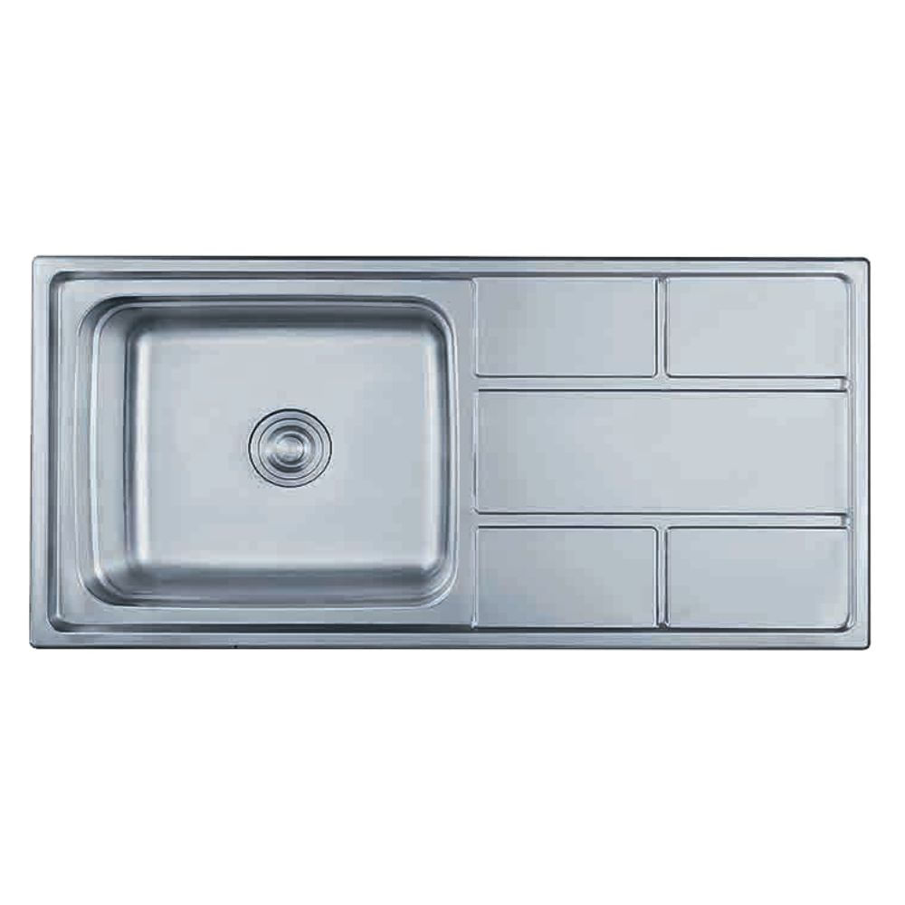 LAVADERO DE COCINA 1 POZA CON ESCURRRIDERO 100 CM X 50 CM ACERO INOXIDABLE