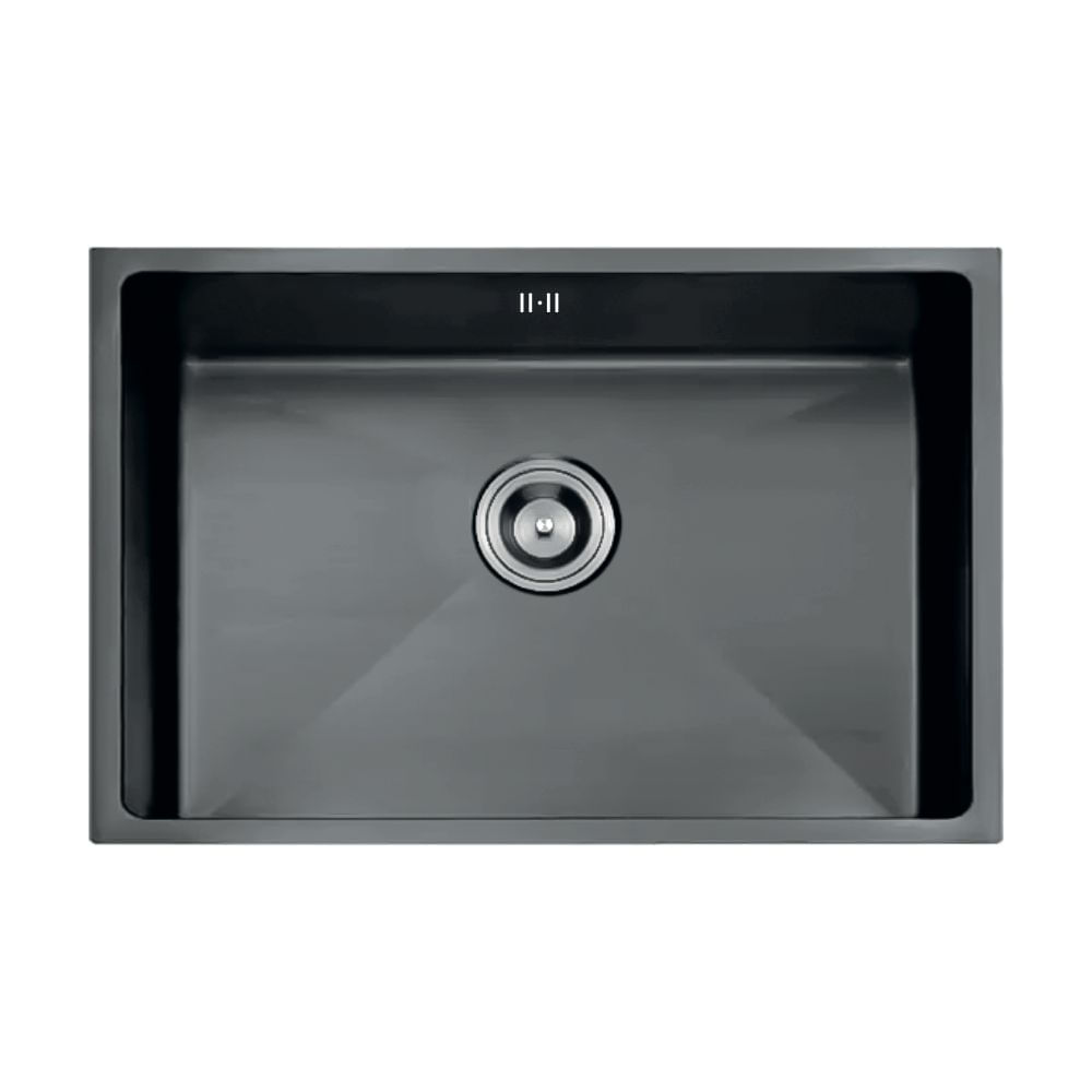 LAVADERO DE LUJO PARA COCINA 1 POZA 76 CM X 46 CM NANO NEGRO ACERO INOX.