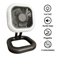 Mini ventilador portatil con luz led recargable - Negro