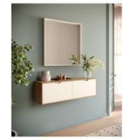 Recibidor Flotante Tadeo color Blanco/Natural 2 puertas con espejo TU MESITA