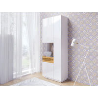 Vitrina Moderna color Blanco/Duna Katamarina 2 puertas con vidrio TU MESITA