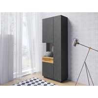 Vitrina Moderna color Negro/Duna Katamarina 2 puertas con vidrio TU MESITA