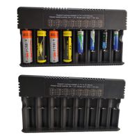 Cargador de pilas baterías recargables 8 puestos AA AAA 18650 26650