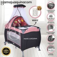 Cuna Corral «VIENA STOKKER PRO» 2 en 1 con Colchón Rosa