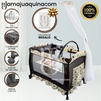 Cuna Corral de Lujo «ORIANE» con Mecedora Movil Coffee