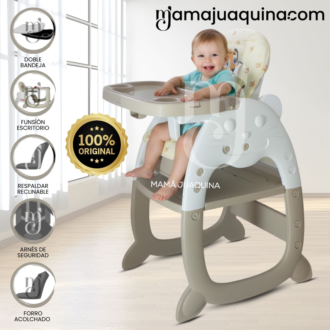 Silla de Comer Escritorio 3 en 1 «GATO NEW» Beige