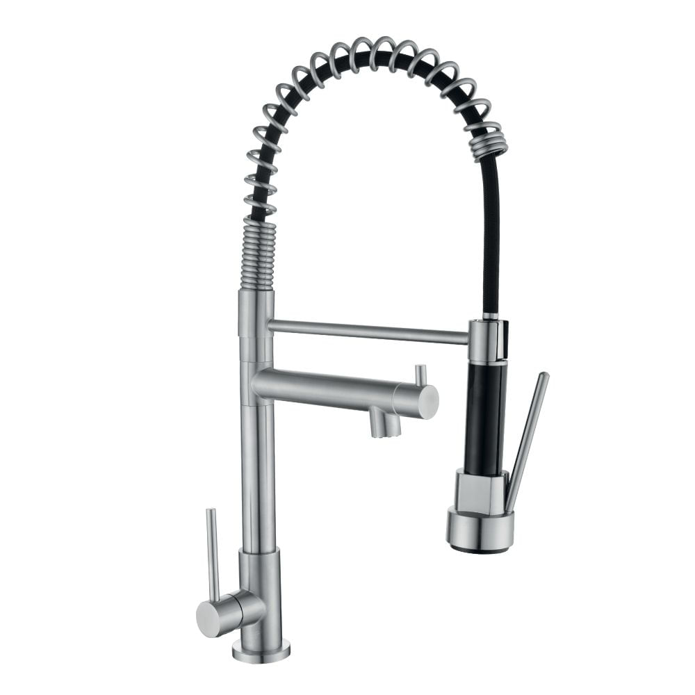 Grifería de Cocina Profesional LC304-309802 Satinada con Pico Flexible y Extraíble