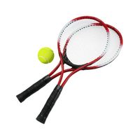 RAQUETAS TENIS PINBO MÁS PELOTA IMPORTADA PARA JUNIOR ROJO