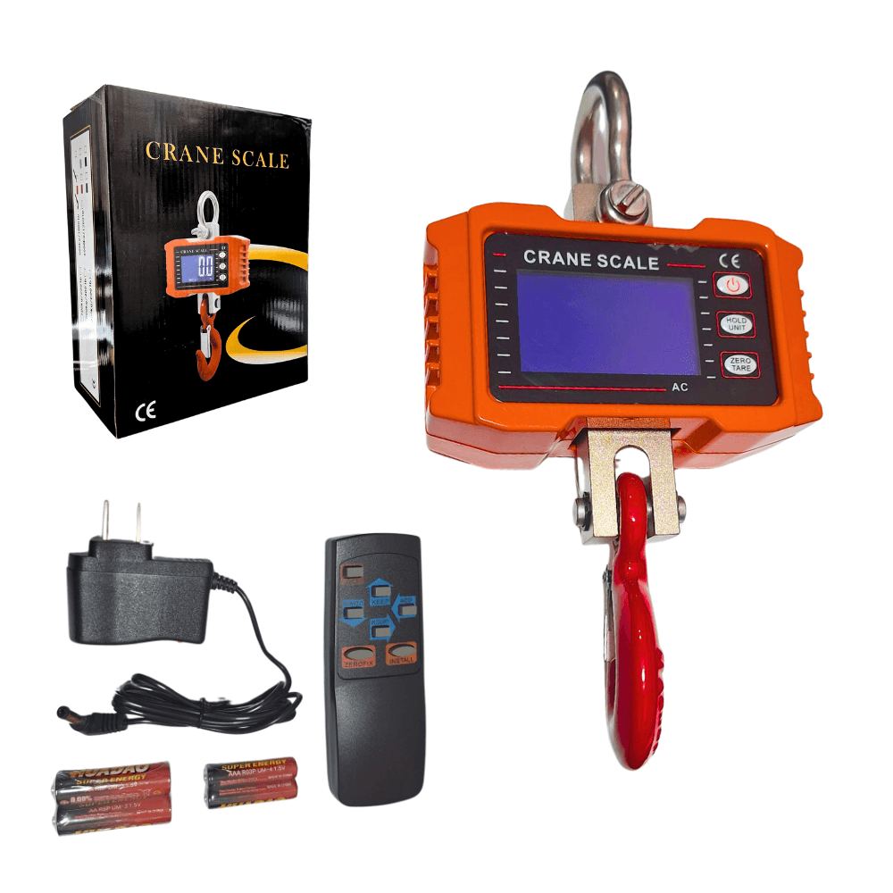 Balanza Industrial de Metal 500kg Recargable y Digital con Control Remoto Naranja