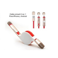 CABLE USB RETRACTIL 2 EN 1 ANDROID (V8) Y IPHONE