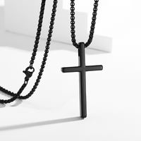 Collar minimalista negro de cruz unisex