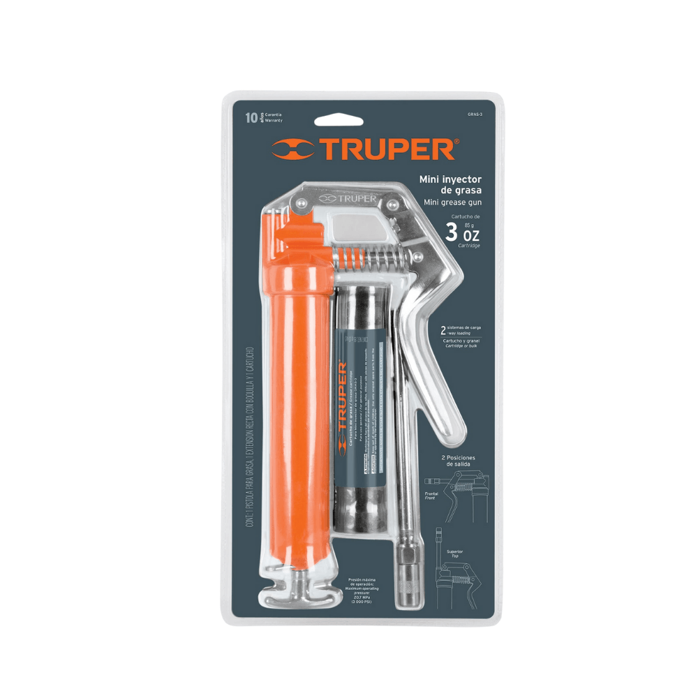 Mini Inyector de Grasa de 3 oz (˜85 g) con Presion de 3000 PSI Truper GRAS-3 14911