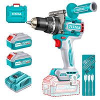 Taladro Percutor 166nm + 2 Baterias 5amp  y 1 Cargador 20v Total TIDLI201668