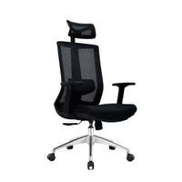 Silla de Oficina Ergonómica Kum Cromado  Reclinable Presidente Negro Alta Ofideas