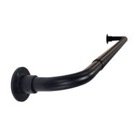 Set Cortina Extensible Curvo 22/25mm 120-210cm Negro Metalhsa