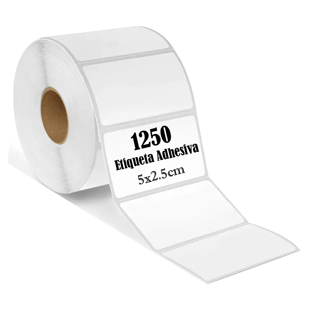 Rollo 1250 Etiquetas Termica Adhesiva 50x25mm