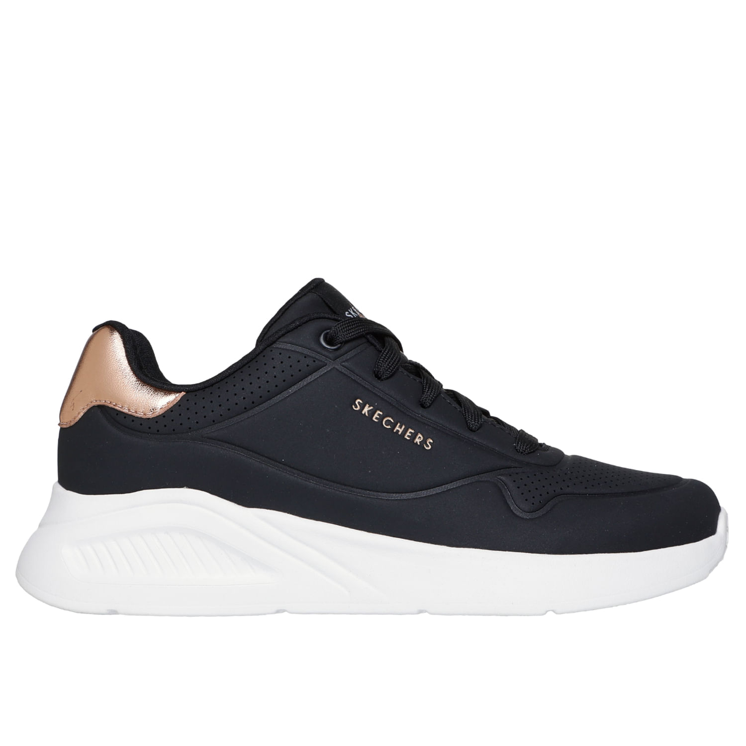 Zapatillas Urbanas Skechers Mujer Uno Lite 177291-Blk Negro