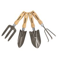 Juego de 4 herramientas de 6"" para jardin Truper
