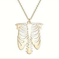 Collar anatómico caja torácica dorado medicina regalo doctor