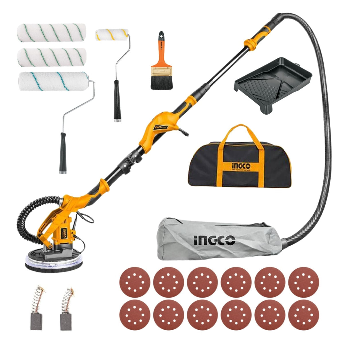 Combo lijadora de pared y techo Ingco + Kit de acabado fino Truper