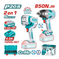 Combo llave de impacto 850Nm + linterna Total