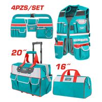 Kit 4 Porta Herramientas Chaleco + Maletin + Bolso + Cinturón Total SKU: TOS230910