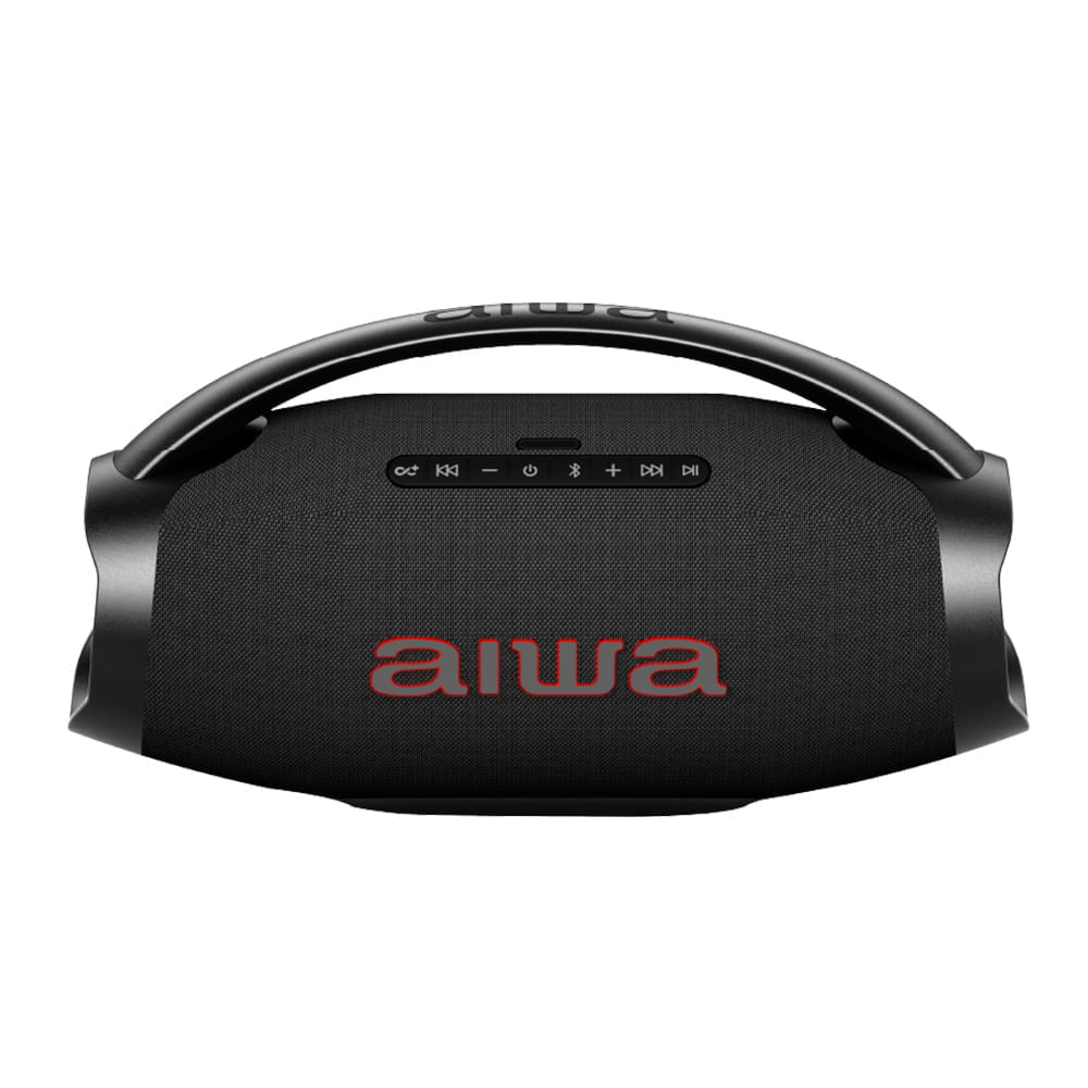 Parlante bluetooth portátil Aiwa Power Boombox 130 W, Radio FM, resistente al agua IPX6, batería recargable, negro