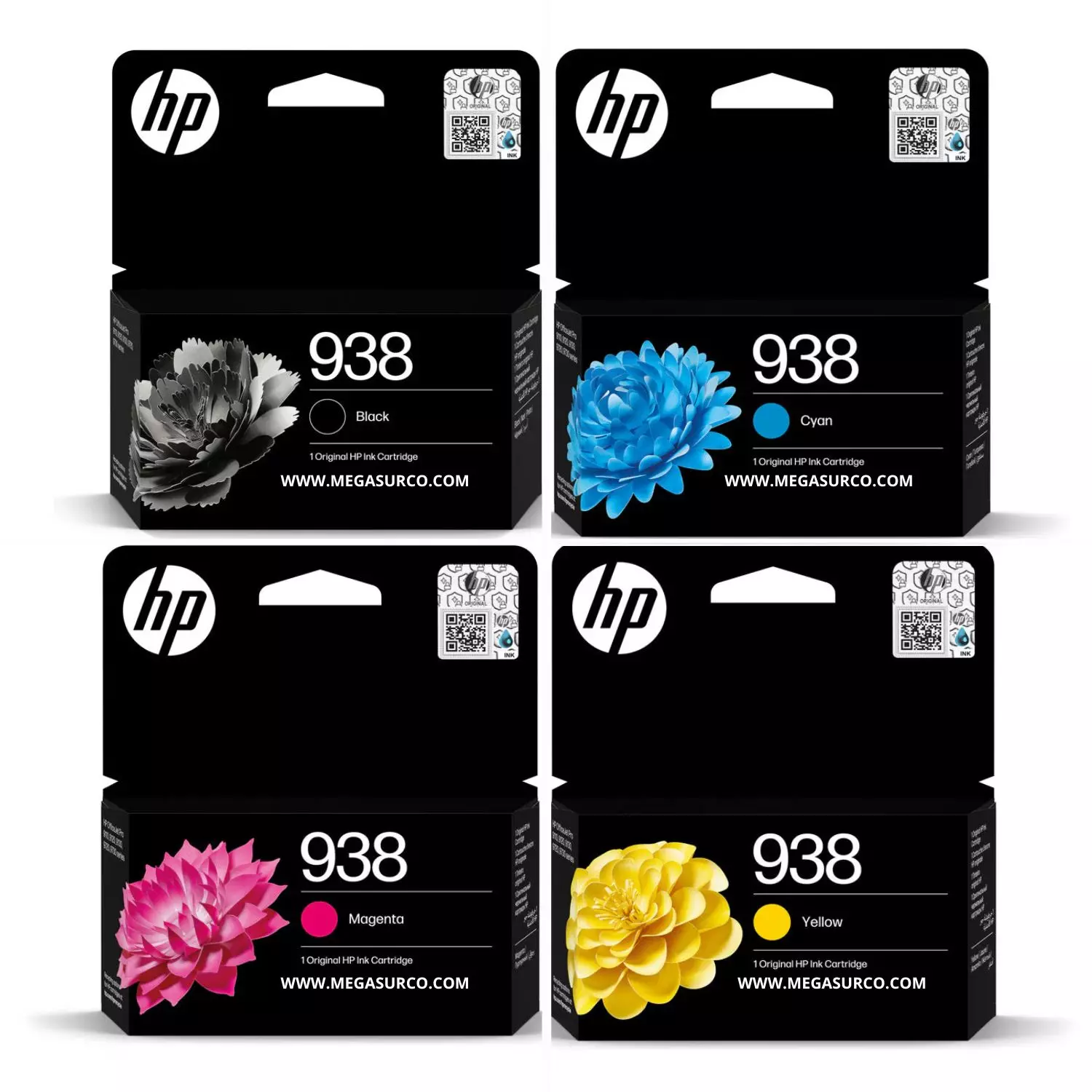 KIT 4 CARTUCHOS HP MULTICOLOR ORIGINALES 938 PARA 9110 9120 9130 9720 9730