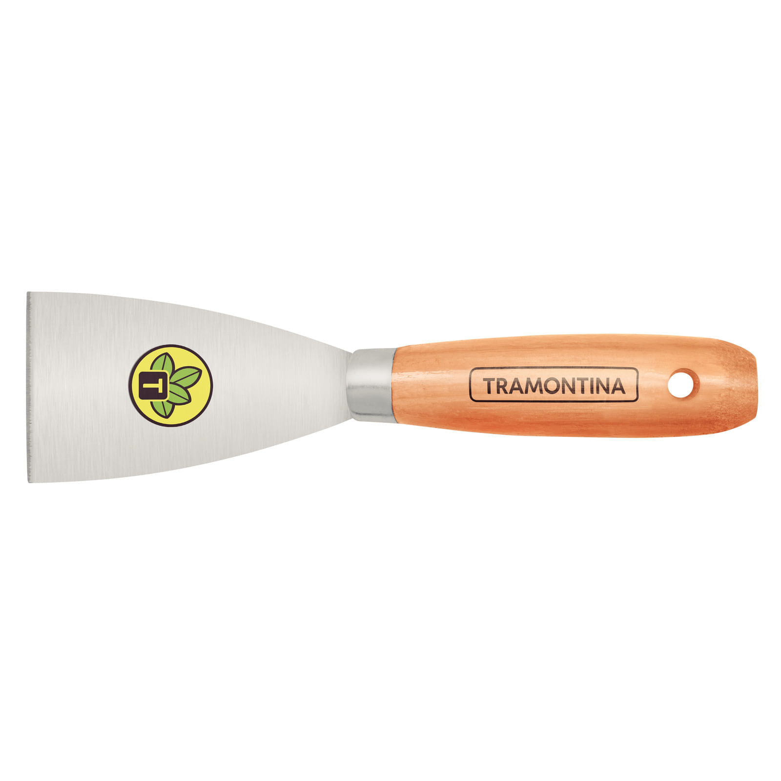 Espátula metálica rígida 6 cm, con mango de madera