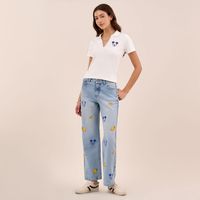Jean Mujer Disney Straight Lemon